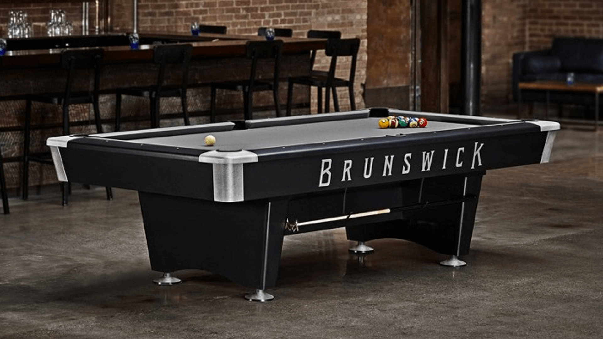 Brunswick  Black Wolf Pro 7' Pool Table in home