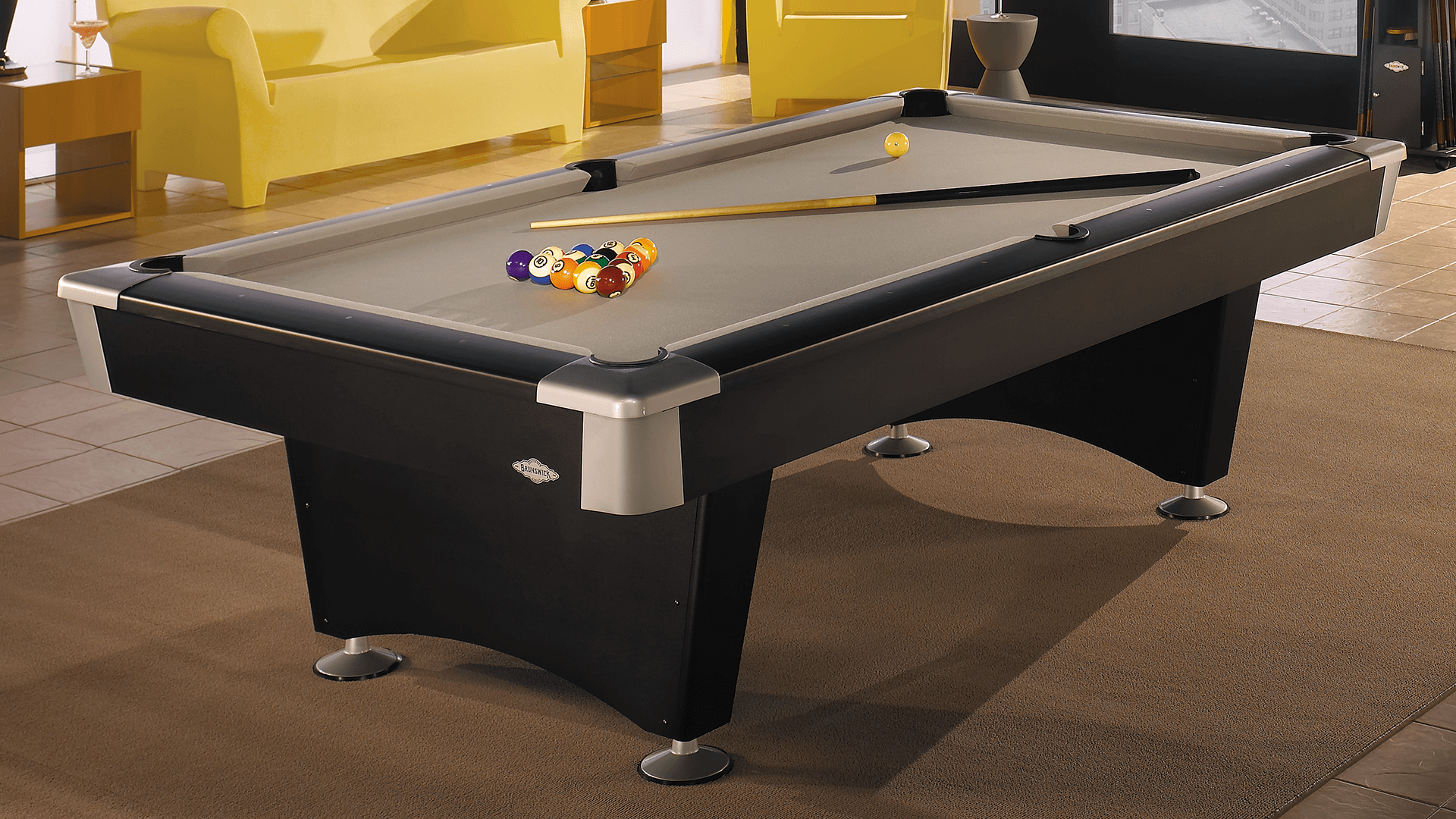Brunswick  Black Wolf 7' Pool Table in home