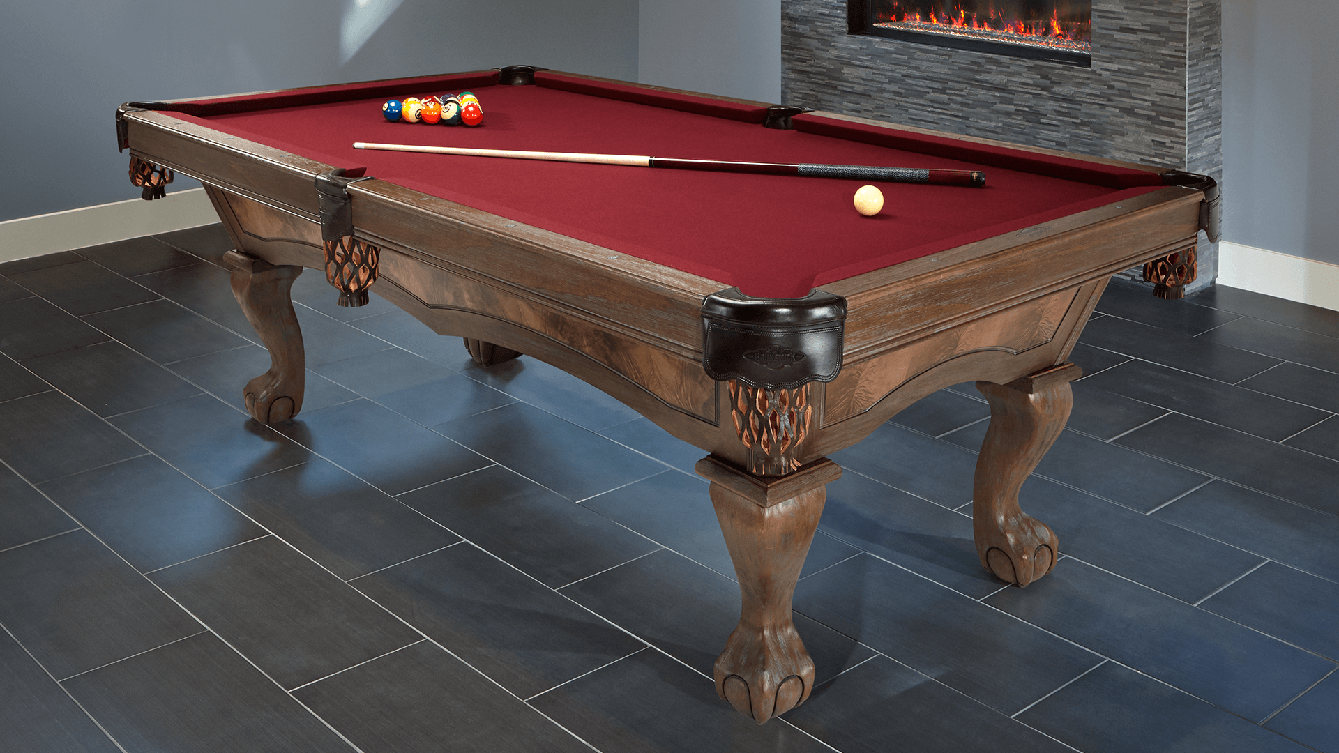 Brunswick Brae Loch 8 ft Pool Table in home