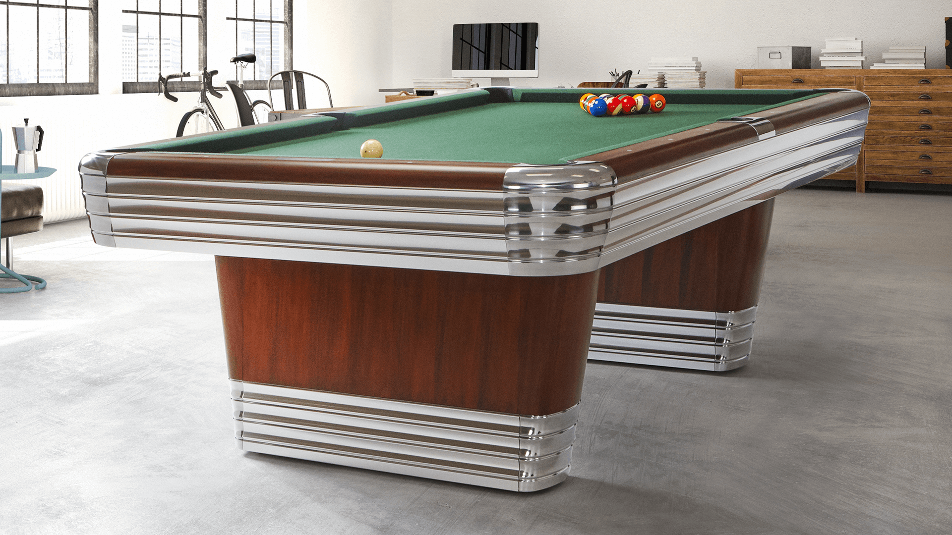 Brunswick Danbury 8 Foot Pool Table with Sahara Contender Cloth and Play  Kit 