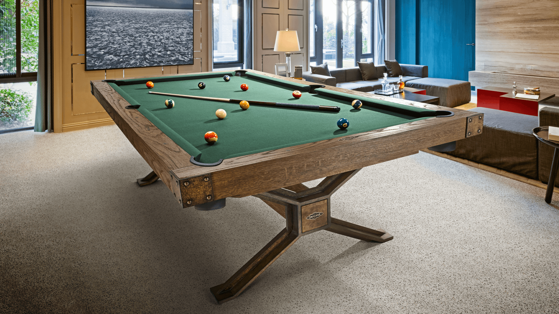 Brunswick Dameron 8 ft Pool Table in home