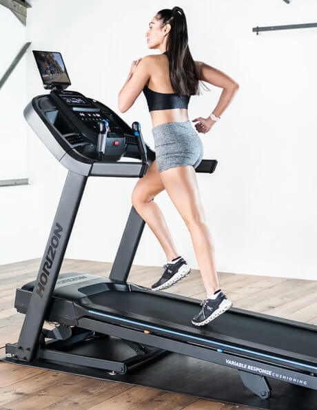 Woman running on treadmill