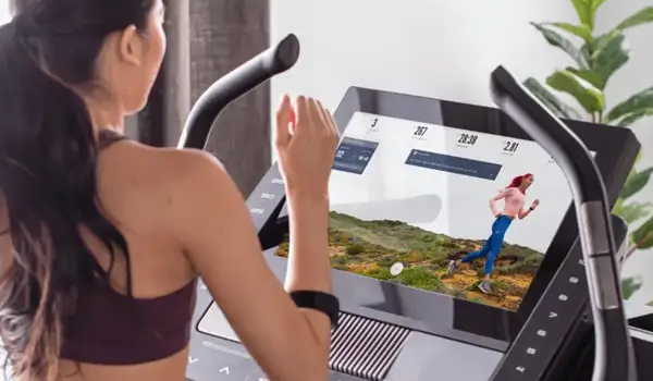 Woman running on treadmill