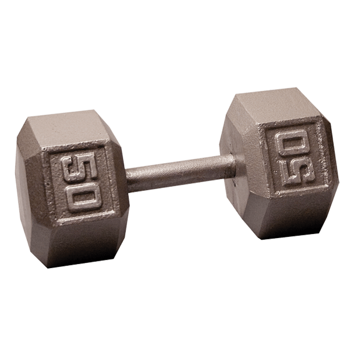Body-Solid Cast Iron Hex Dumbbell - 50 Lb.