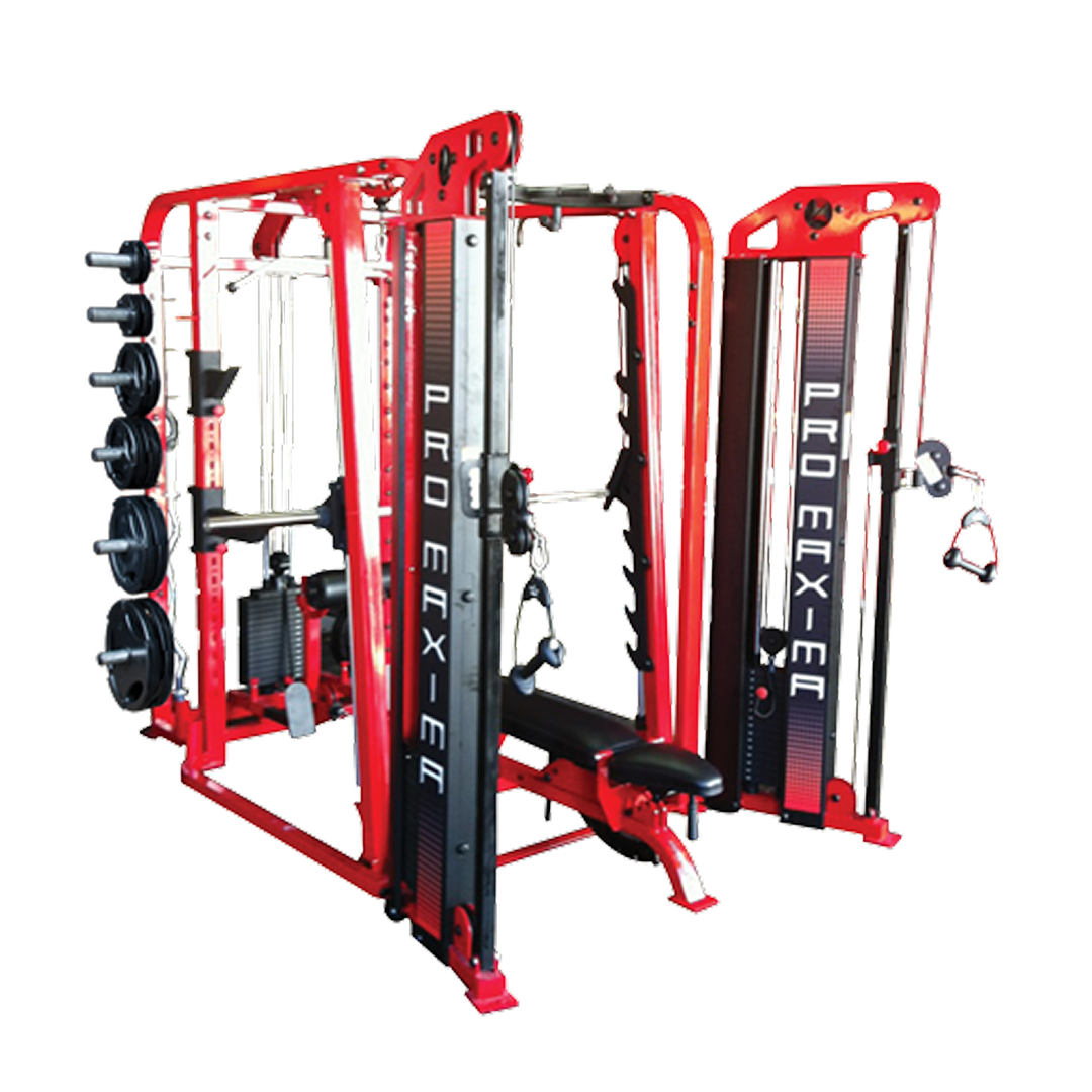 Outlaw Multi MEGA System - Functional Trainer with two 225lb weight stacks, Smith Machine, Half Rack, 300lb  Lat-Pulldown, Seated Row Station