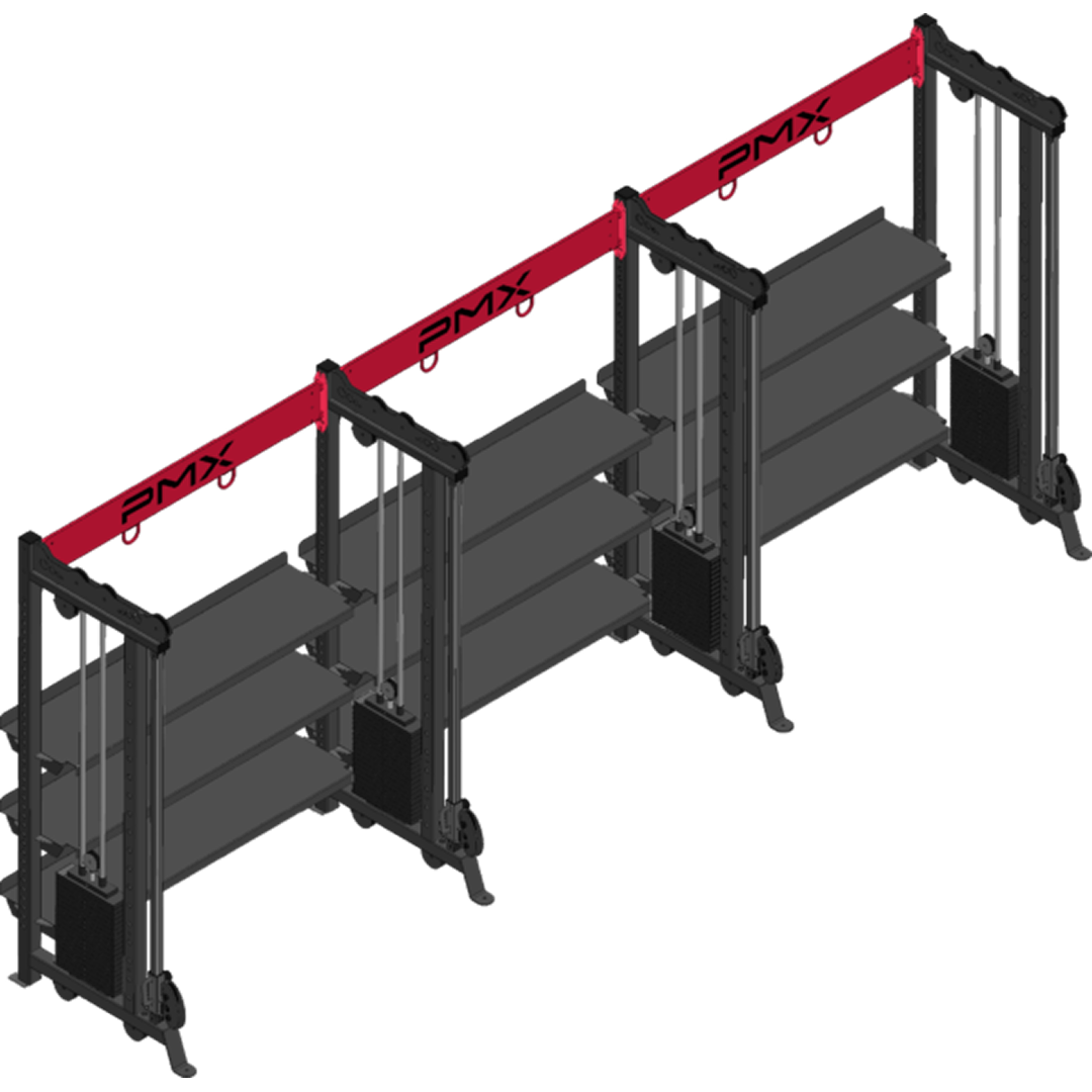 Four Cable Column, Three Bay Wall Unit