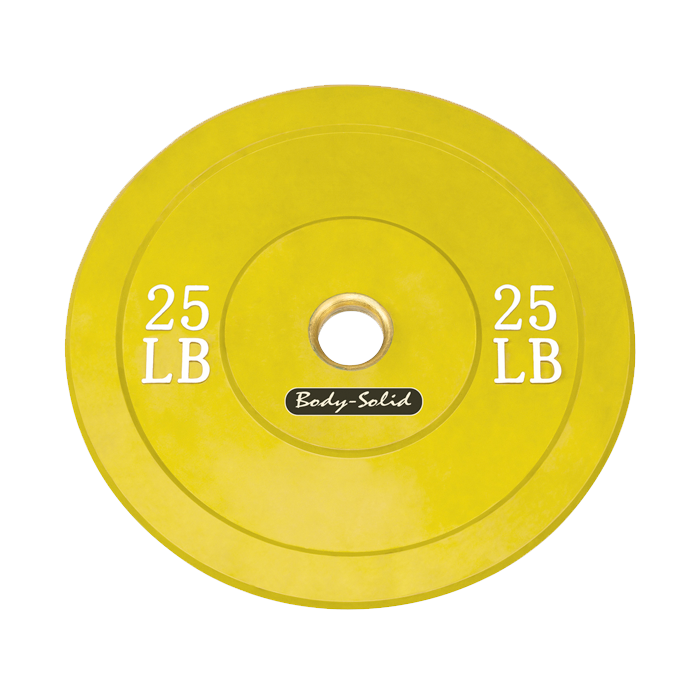 Body-Solid 25 lb. Bumper Plate - Yellow