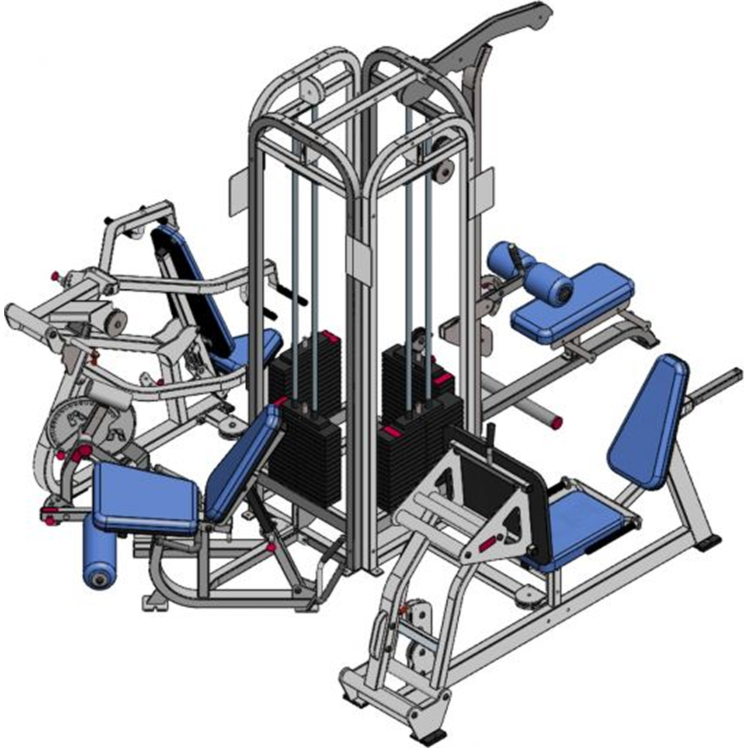 Four Stack Multi-Gym 3 x 225lb and 1 x 400lb Weight Stacks