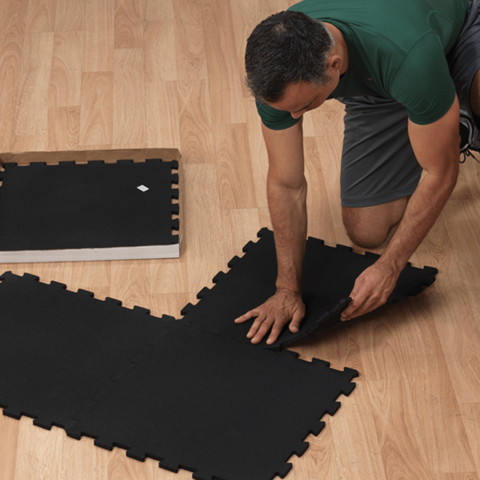 Body Solid Interlocking Rubber Flooring Black