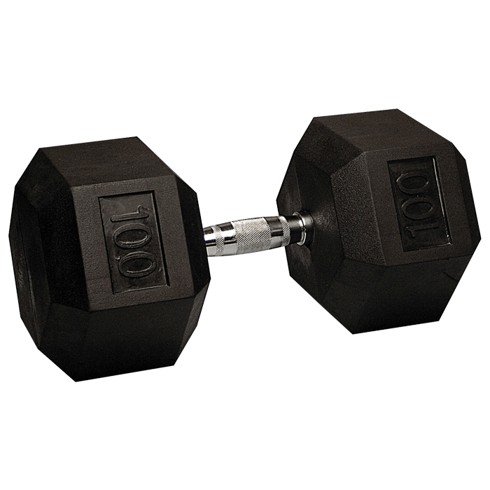 Gewoon Tanzania ~ kant 100 lb Rubber Coated Hex Dumbbell